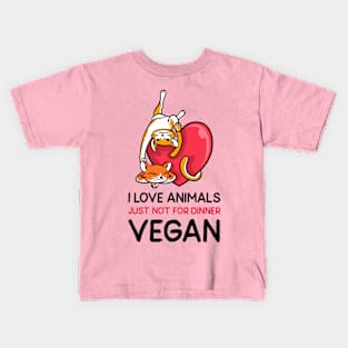 I love animals, just not for dinner Kids T-Shirt